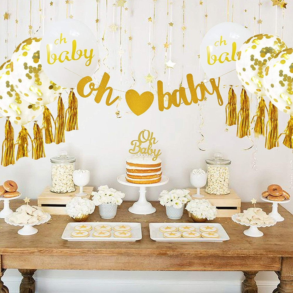 Decoration Ideas For Baby Shower
 Baby Shower Decorations Neutral Decor for boy & girl Gold