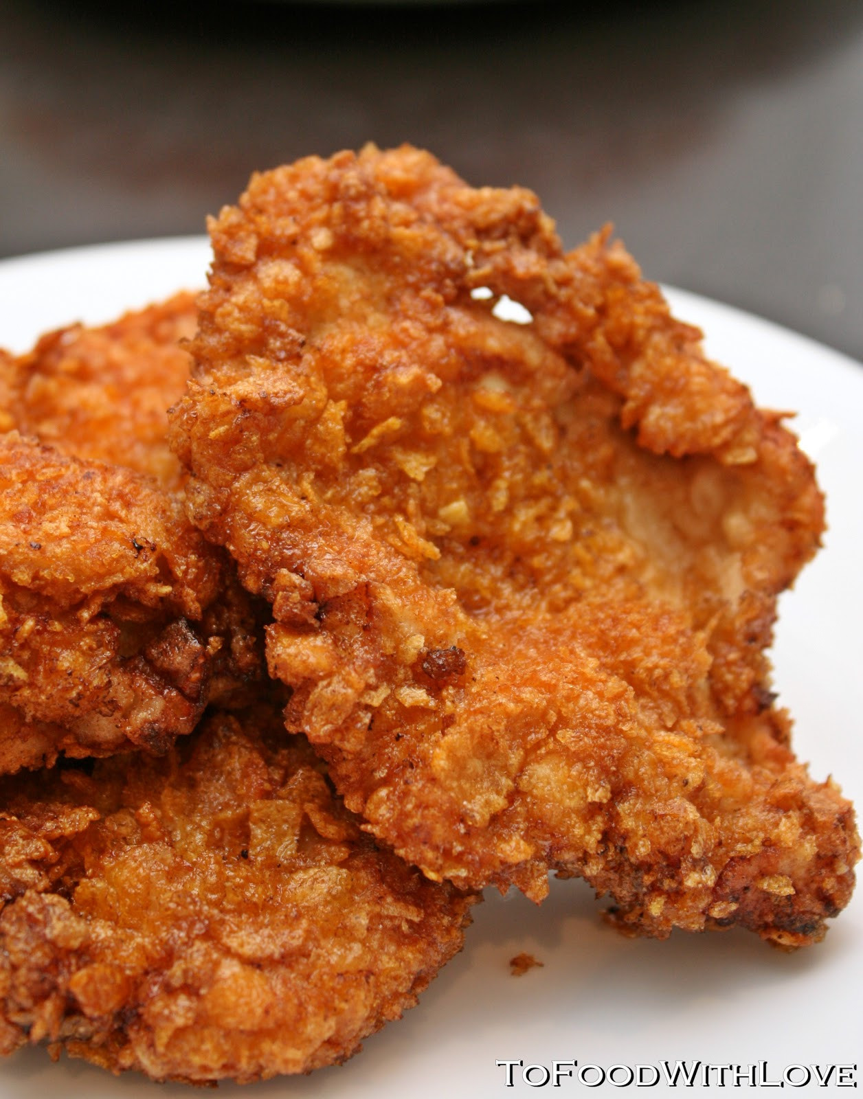 Deep Fried Chicken Breast Recipe
 To Food with Love Deep fried Cornflake Chicken Schnitzel