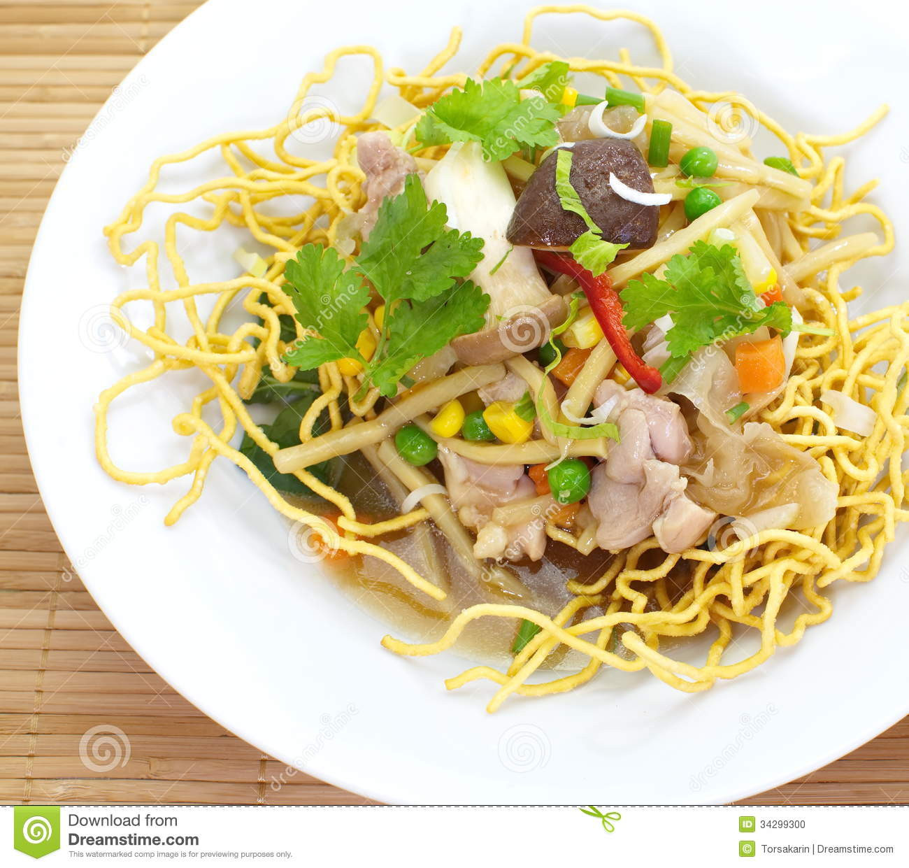 Deep Fried Noodles
 Chinese Deep Fried Noodle Stock Image