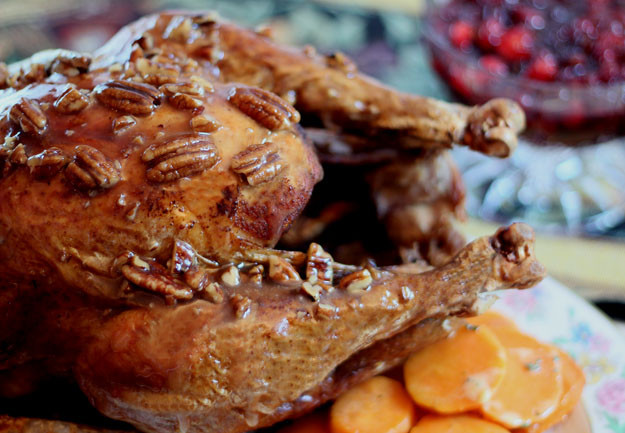 Deep Fried Whole Turkey
 Deep Fried Turkey with Honey Bourbon and Roasted Pecan