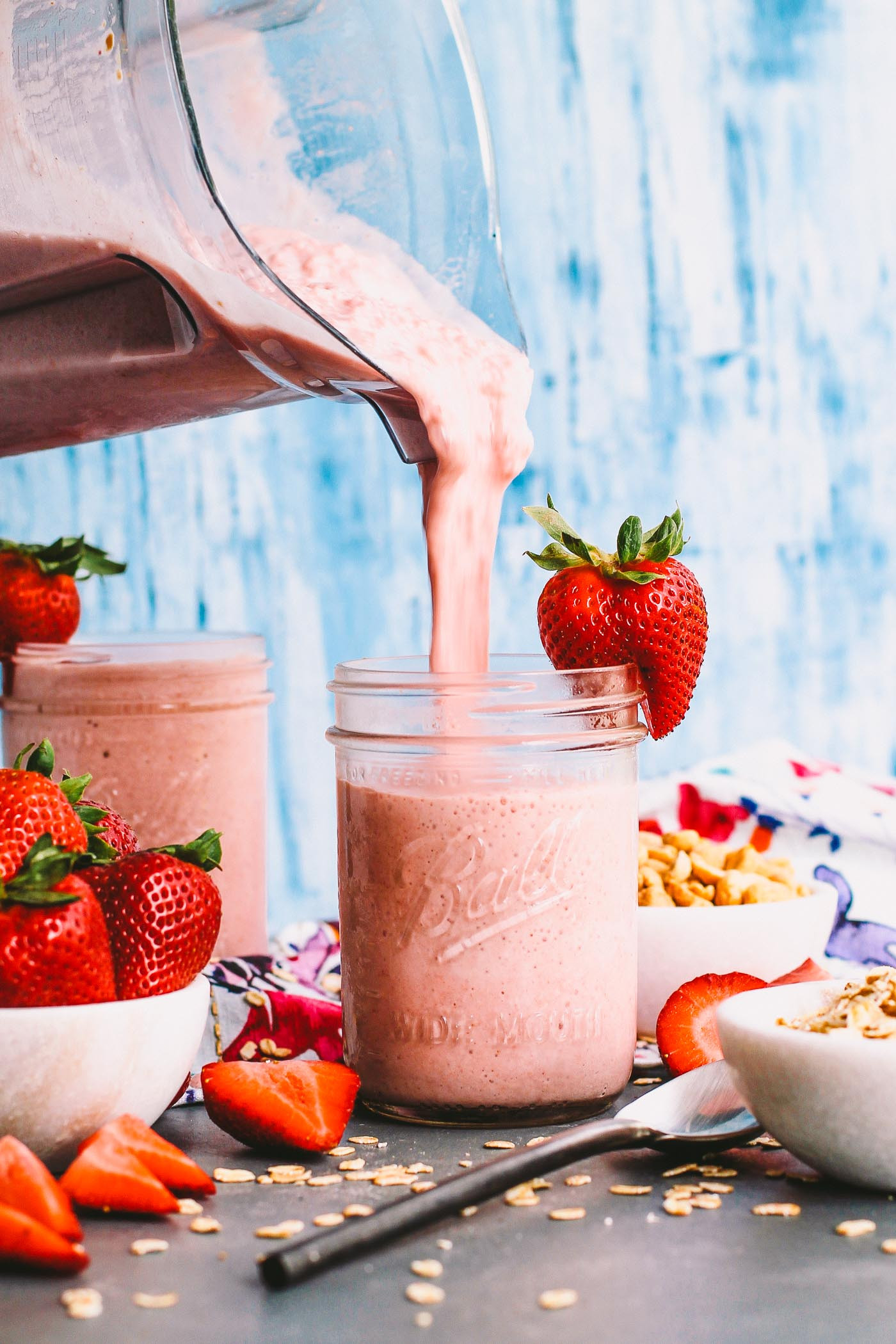 Delicious Healthy Smoothies
 strawberry pb&j protein smoothies plays well with butter