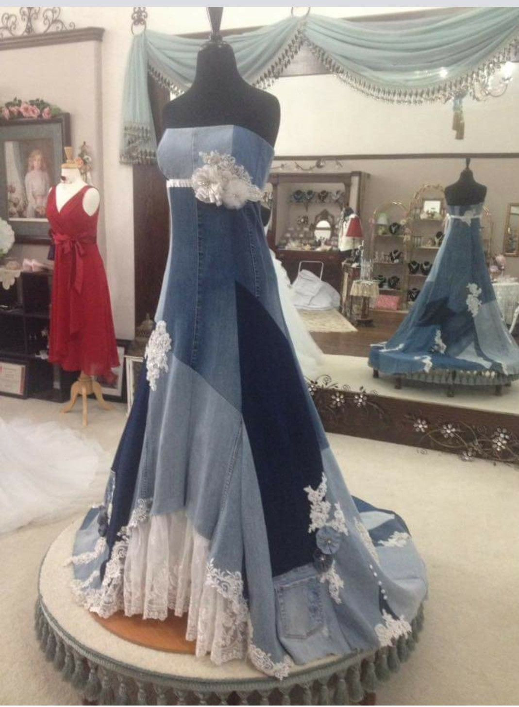 Denim Wedding Dress
 Madis first prom dress