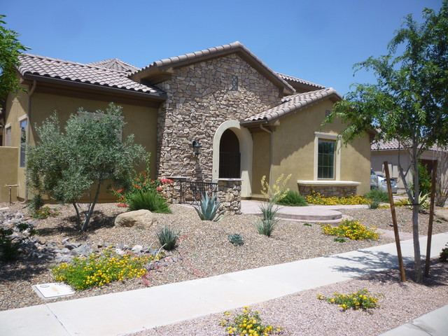 Desert Landscape Front Yard
 Front Yard Desert Landscape Mediterranean Exterior