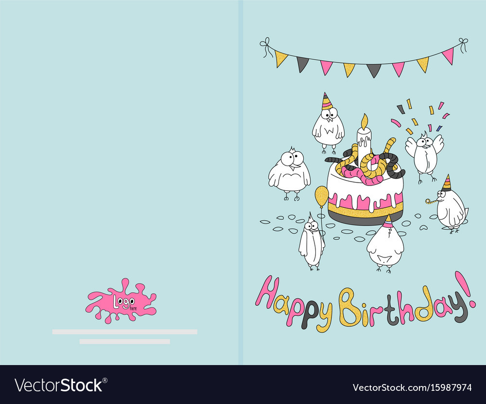 Design Birthday Cards
 Ready for print happy birthday card design with Vector Image