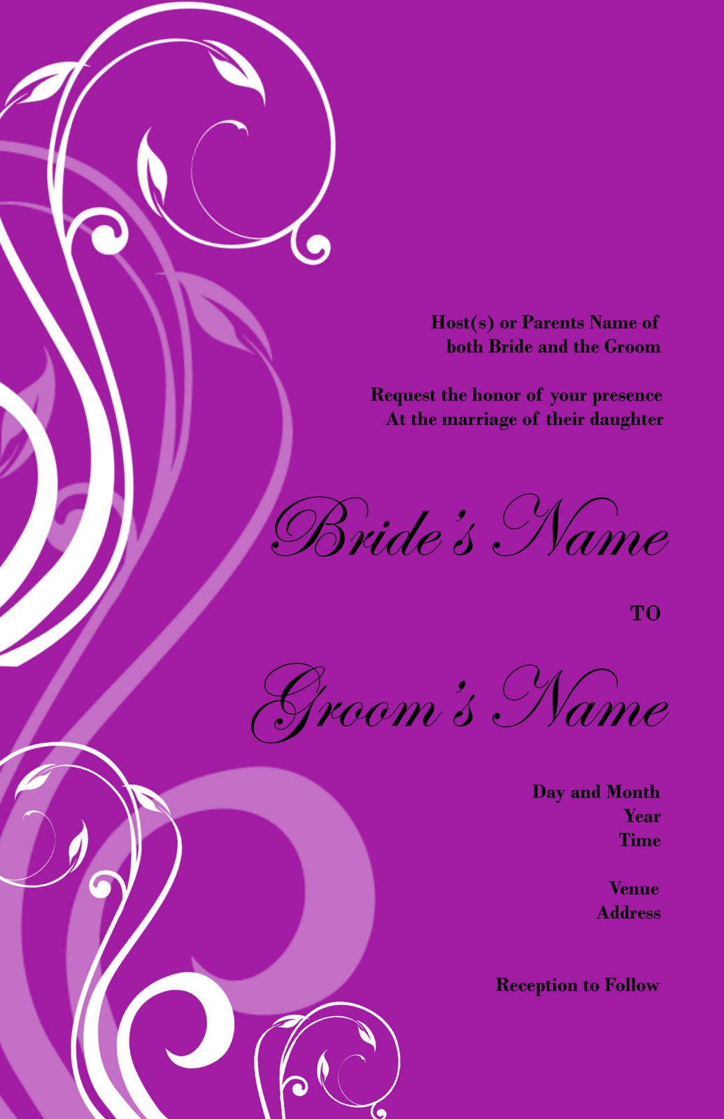 Design Wedding Invitations
 Elegant and Beautiful Wedding Invitations for Free