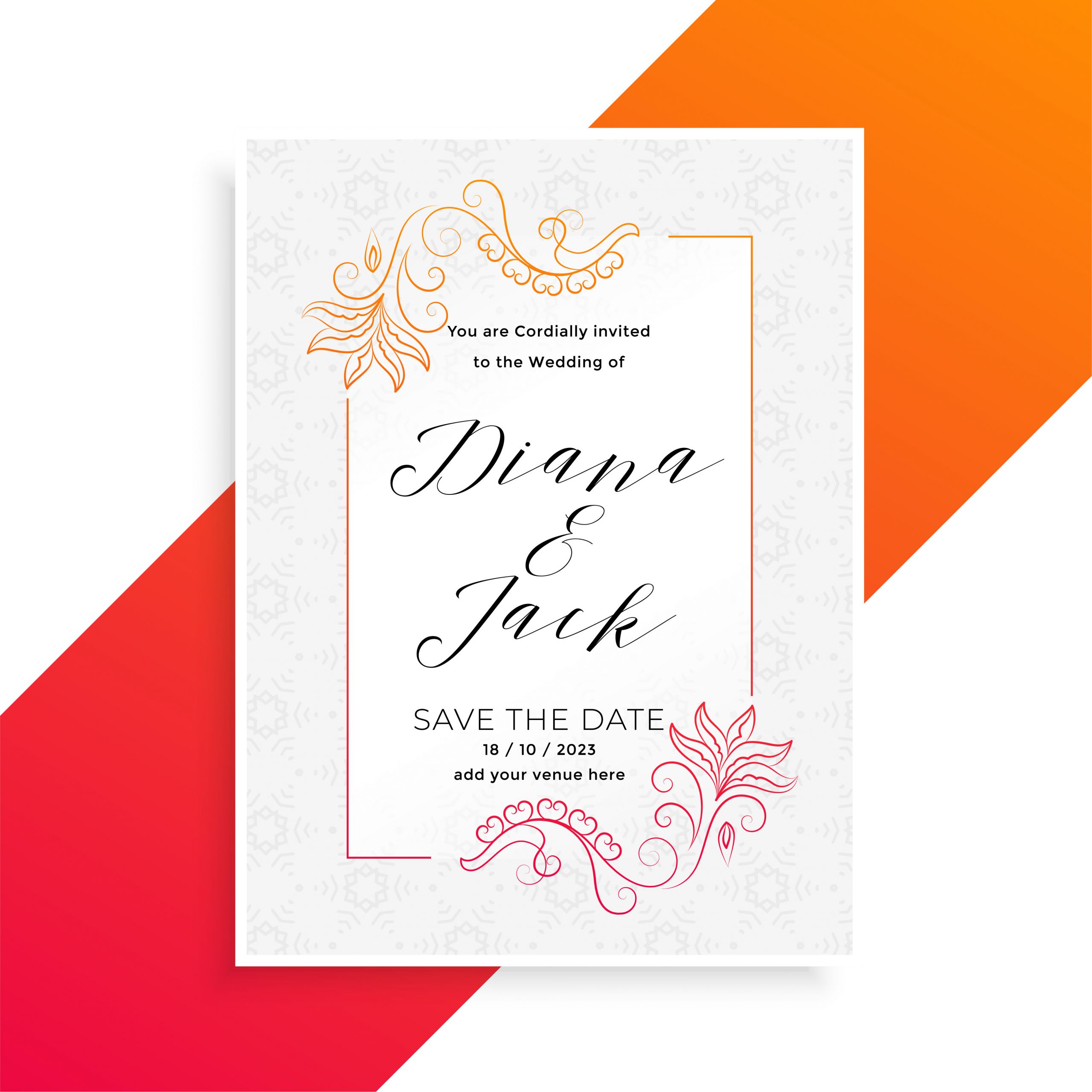 Design Wedding Invitations
 lovely floral wedding invitation card design template