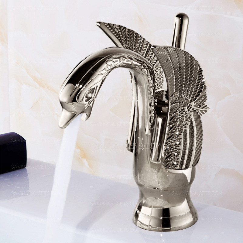 Designer Bathroom Faucets
 Designer Swan Shape Silver Bathroom Sink Faucets $98 99