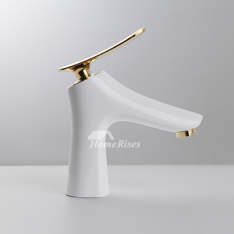 Designer Bathroom Faucets
 Modern Bathroom Faucets White Black Single Handle Cheap Brass