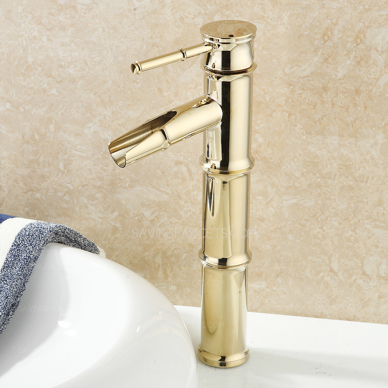 Designer Bathroom Faucets
 Designer Bamboo Shape Polished Brass Bathroom Sink Faucets