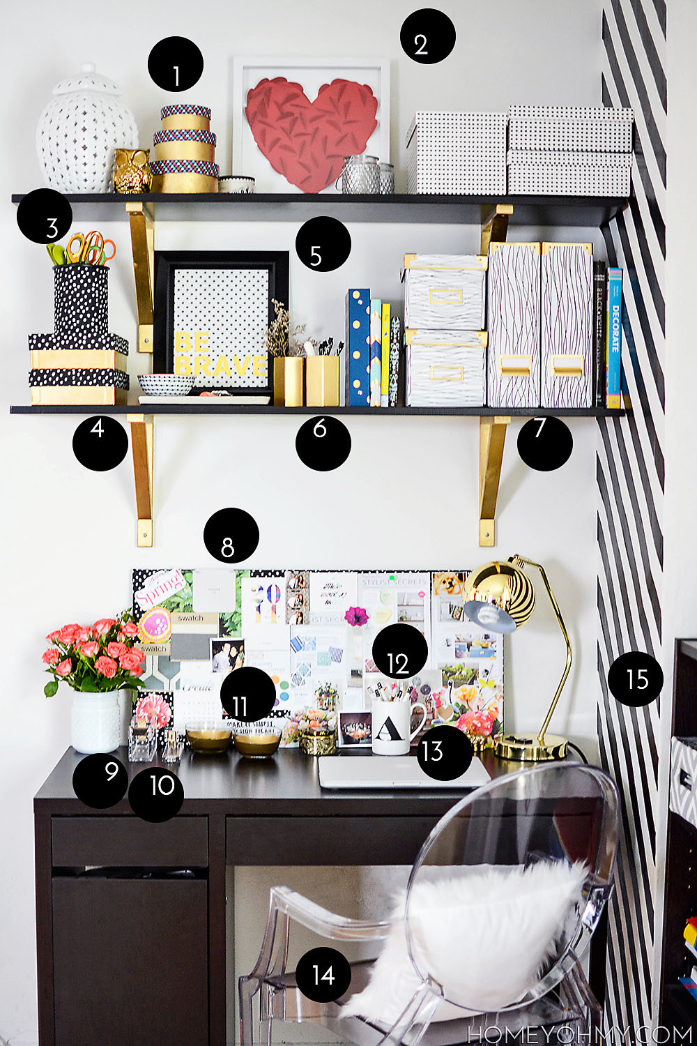 Desk Decor DIY
 Work Space Reveal Homey Oh My