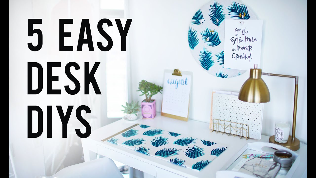 Desk Decor DIY
 5 EASY DIY Desk Decor & Organization Ideas