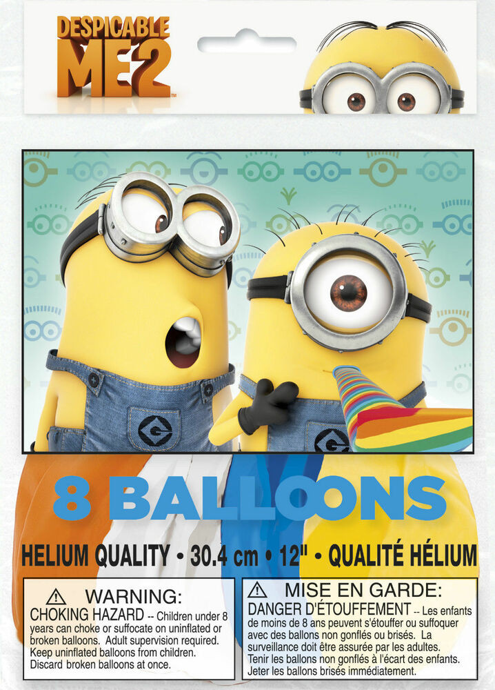 Despicable Me Birthday Party Supplies
 8ct Despicable Me 2 Minions Birthday Latex Balloons