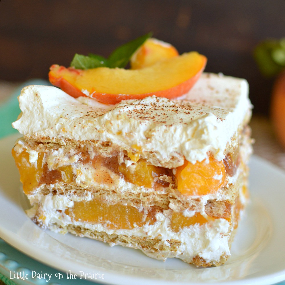 Desserts With Peaches Quick And Easy
 No Bake Peach Icebox Cake Little Dairy the Prairie