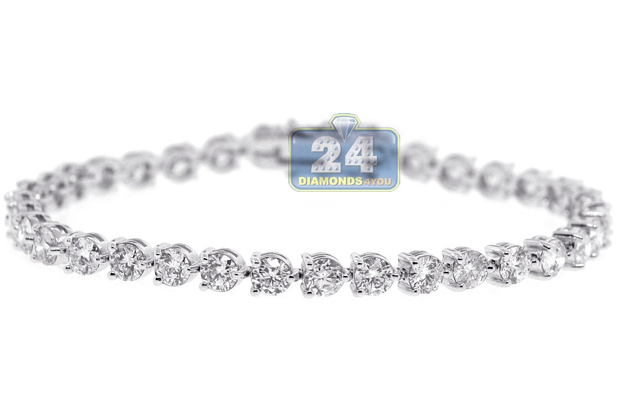 Diamond Bracelet Womens
 Womens Diamond Tennis Bracelet 18K White Gold 9 38 ct 4