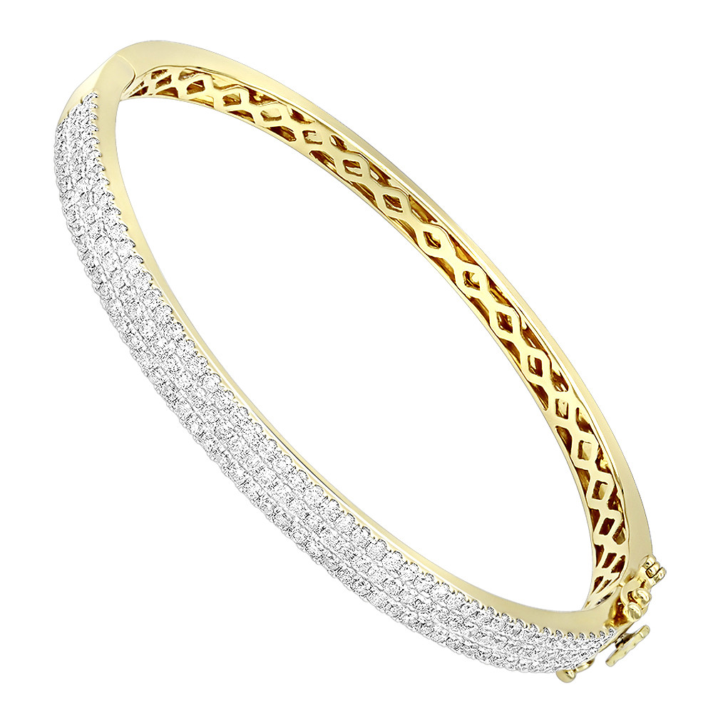 Diamond Bracelet Womens
 14K Gold Designer 2 Carat Diamond Bangle Bracelet for