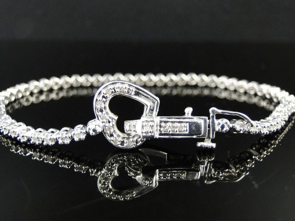 Diamond Bracelet Womens
 2 50cttw D VSS1 Diamond 14K White Gold Over Heart 7 25