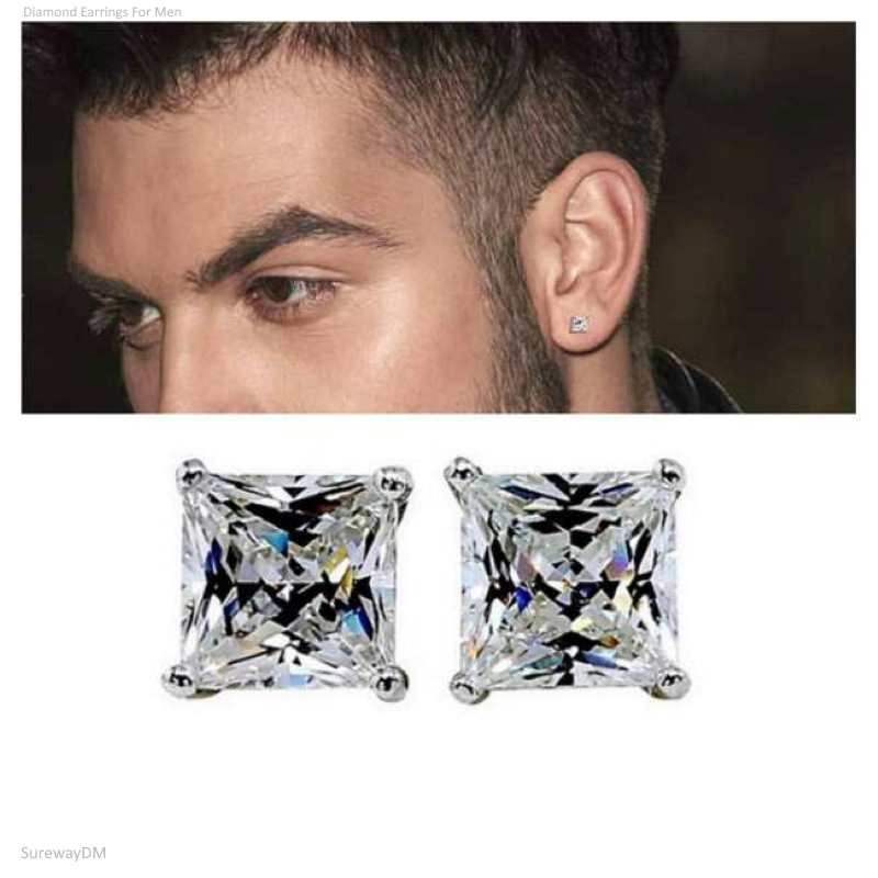 Diamond Earrings Men
 Diamond Earrings For Men White Gold Square Shape