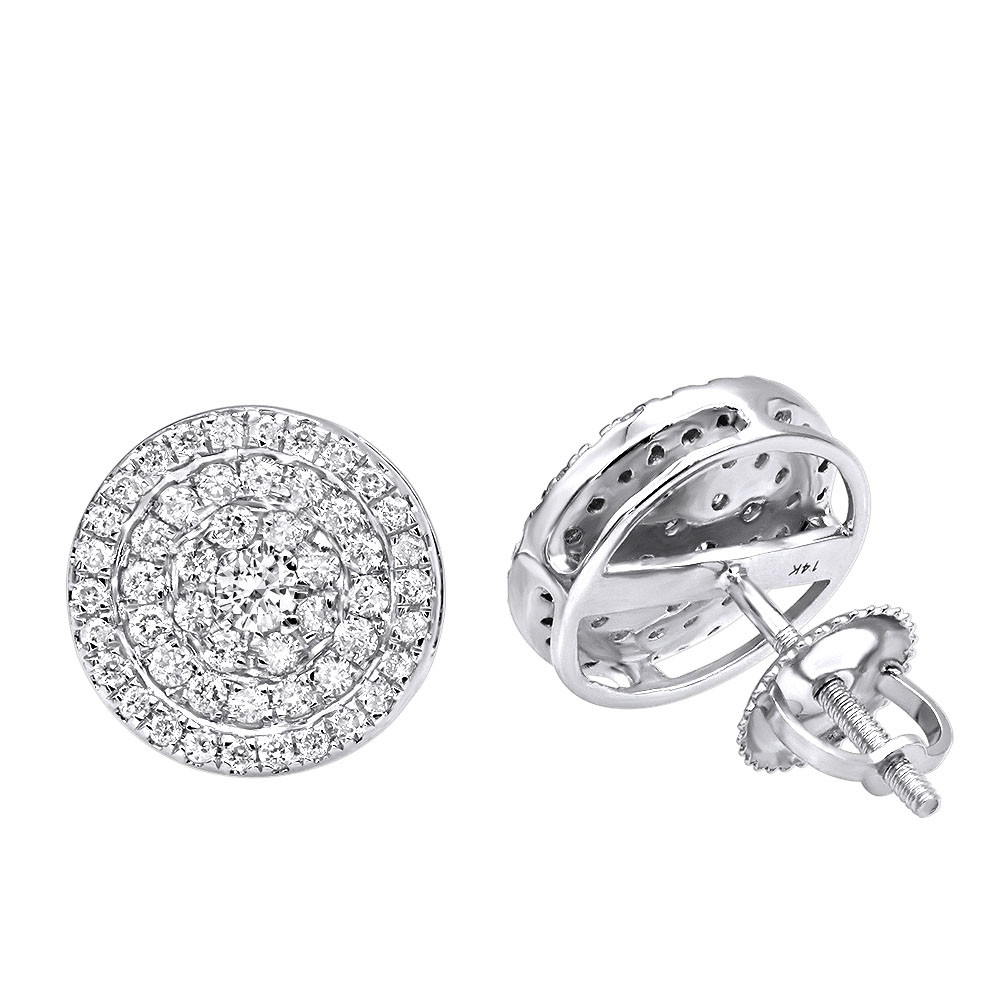 Diamond Earrings Men
 14k Gold Pave Diamond Earrings for Men & Women 3 4ct Studs