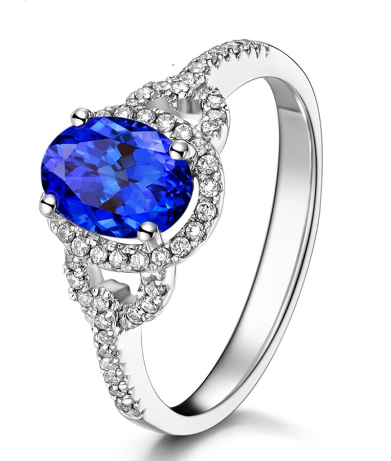 Diamond Engagement Rings On Sale
 Just Perfect 1 Carat Blue Sapphire and Diamond Halo