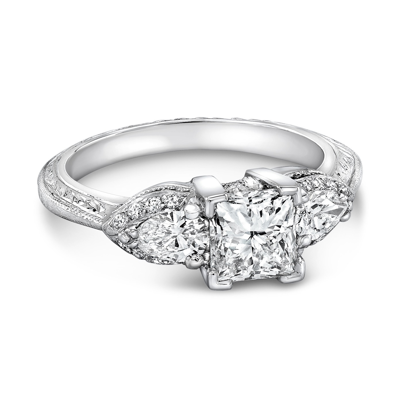 Diamond Engagement Rings On Sale
 Tacori Platinum and Princess Cut Diamond Engagement Ring