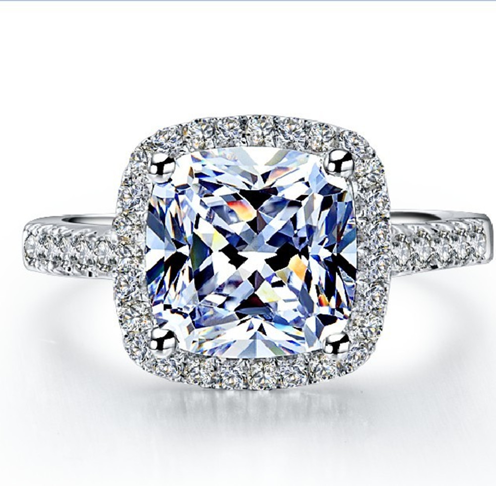 Diamond Engagement Rings On Sale
 Hot sale Popular 2 Carat Brilliant Cushion Cut Halo Style