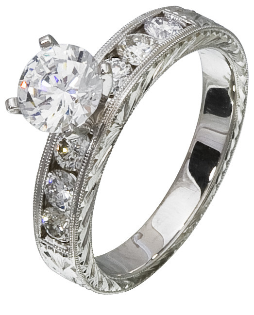 Diamond Engagement Rings On Sale
 ON SALE Diamond Engagement Ring Set in 14K White Gold