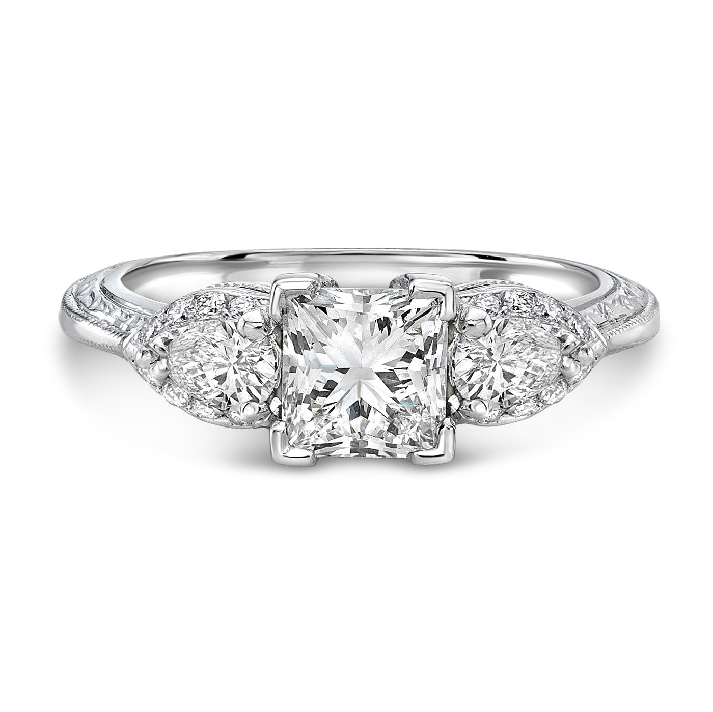 Diamond Engagement Rings On Sale
 Tacori Platinum and Princess Cut Diamond Engagement Ring