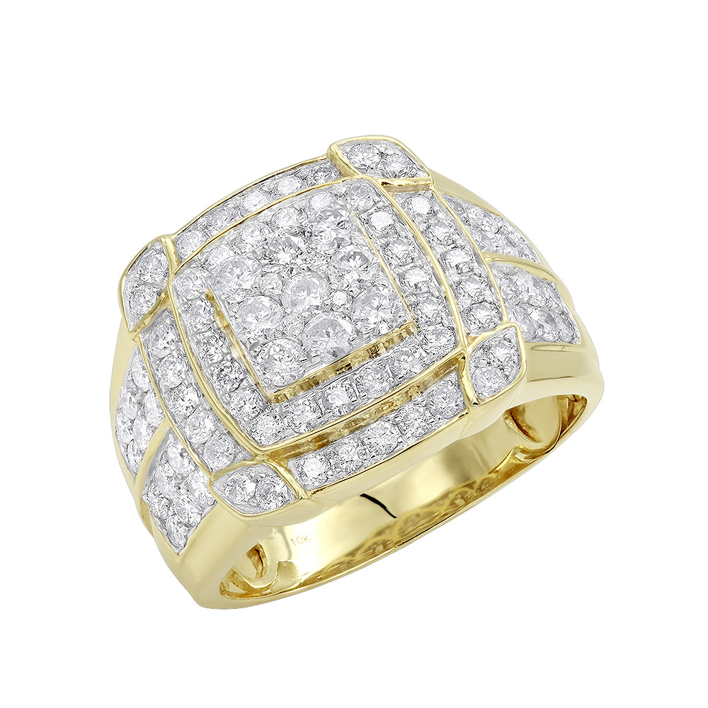 Diamond Pinky Rings
 Mens Diamond Pinky Rings 10K Gold 2 5 Carat Luxurman