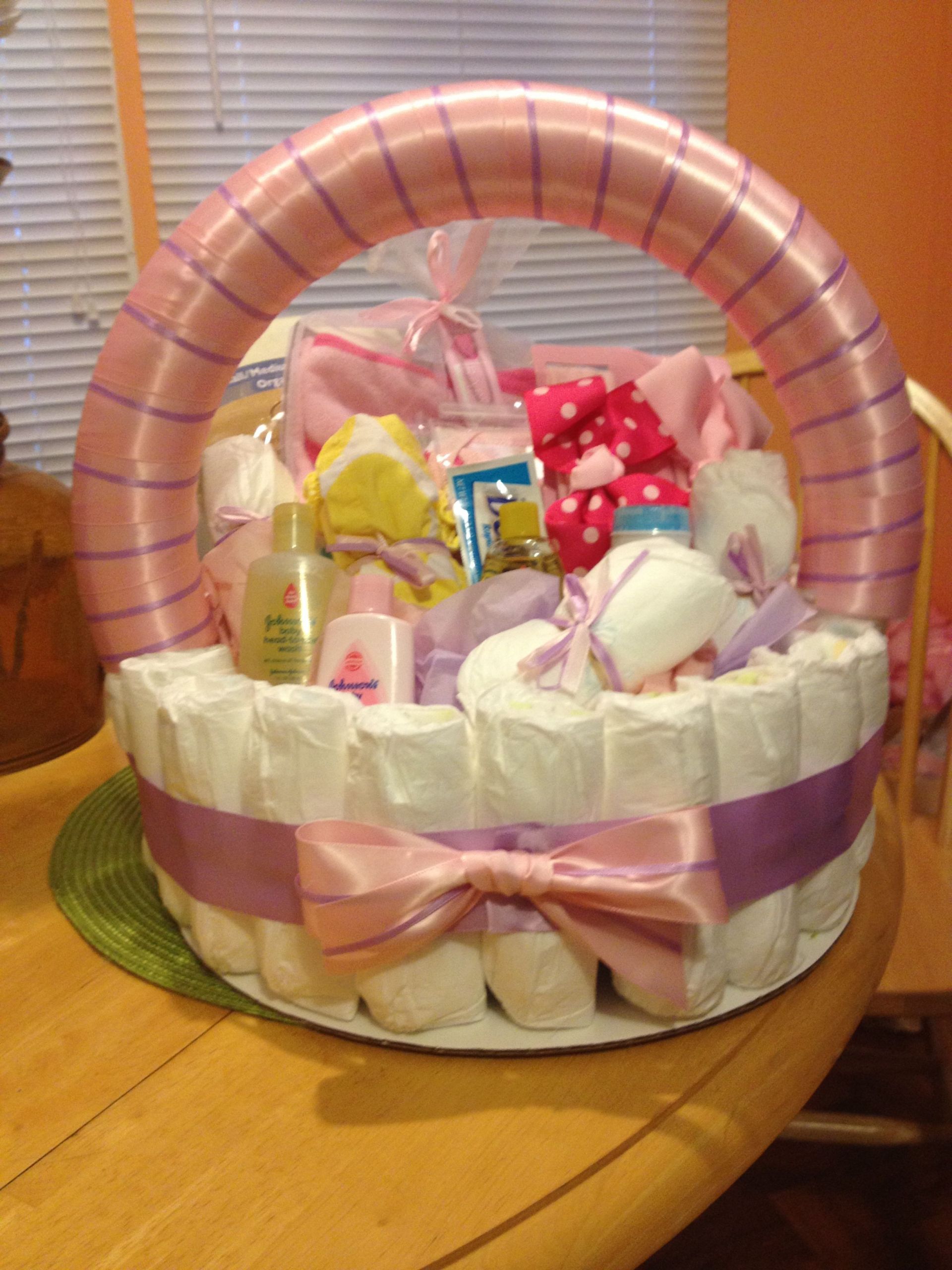 Diaper Gift Basket Ideas
 Diaper basket for a baby shower Gift Ideas