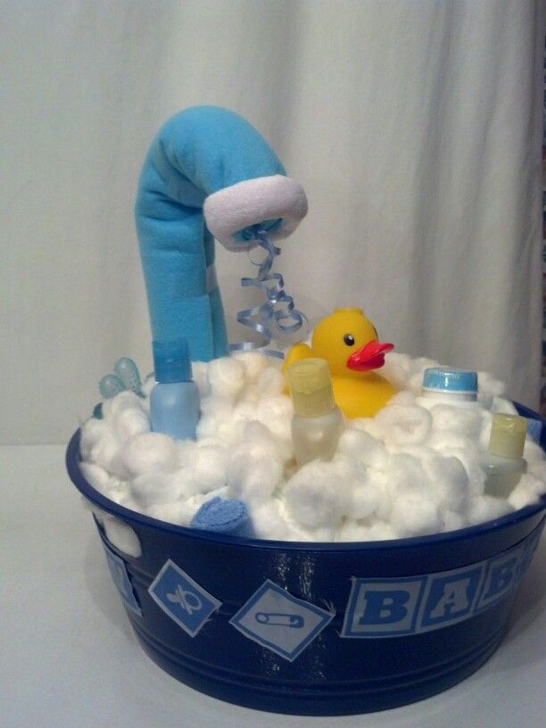 Diaper Gift Basket Ideas
 Mini Bath Tub Diaper Gift Basket lled with sz2