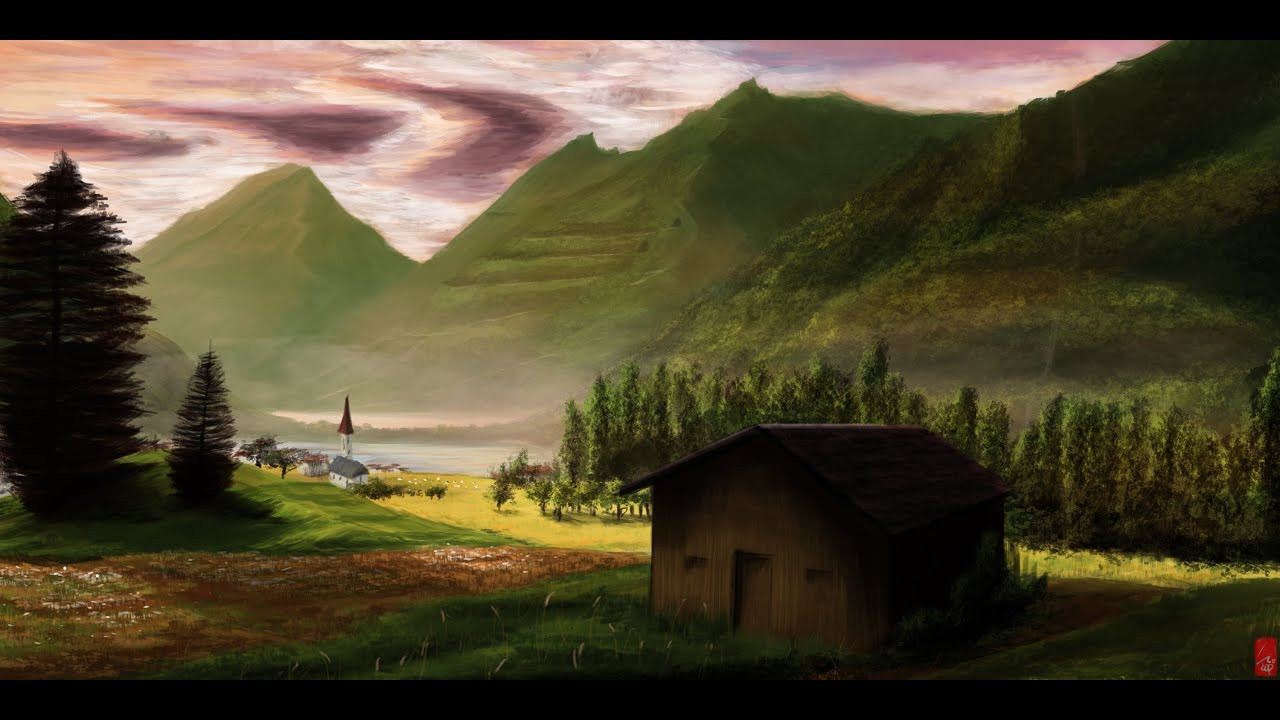 Digital Landscape Painting
 Digital painting about landscape by Cloud double speed