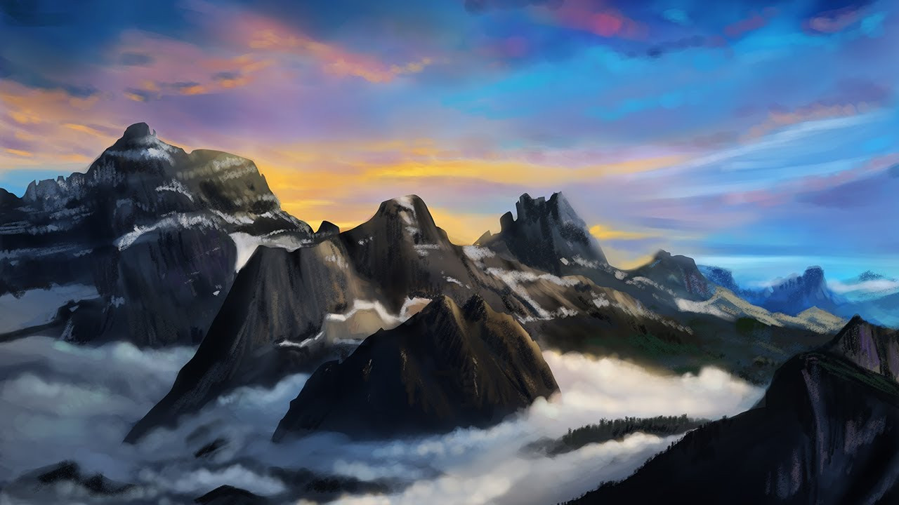 Digital Landscape Painting
 HOW TO PAINT a landscape in shop