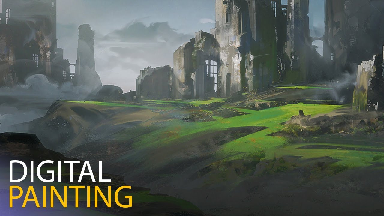 Digital Landscape Painting
 Sketching a Fantasy Landscape Digital Painting Time Lapse