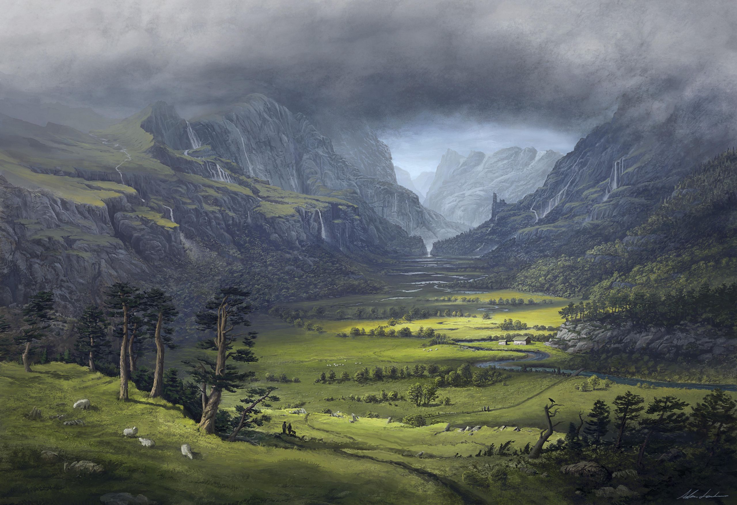 Digital Painting Landscape
 Glacial landscape digital painting 6124 x 4197 px Art