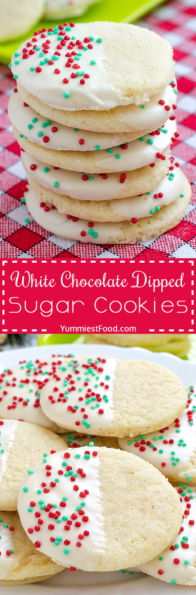 Dipped Sugar Cookies
 White Chocolate Dipped Sugar Cookies Recipe from