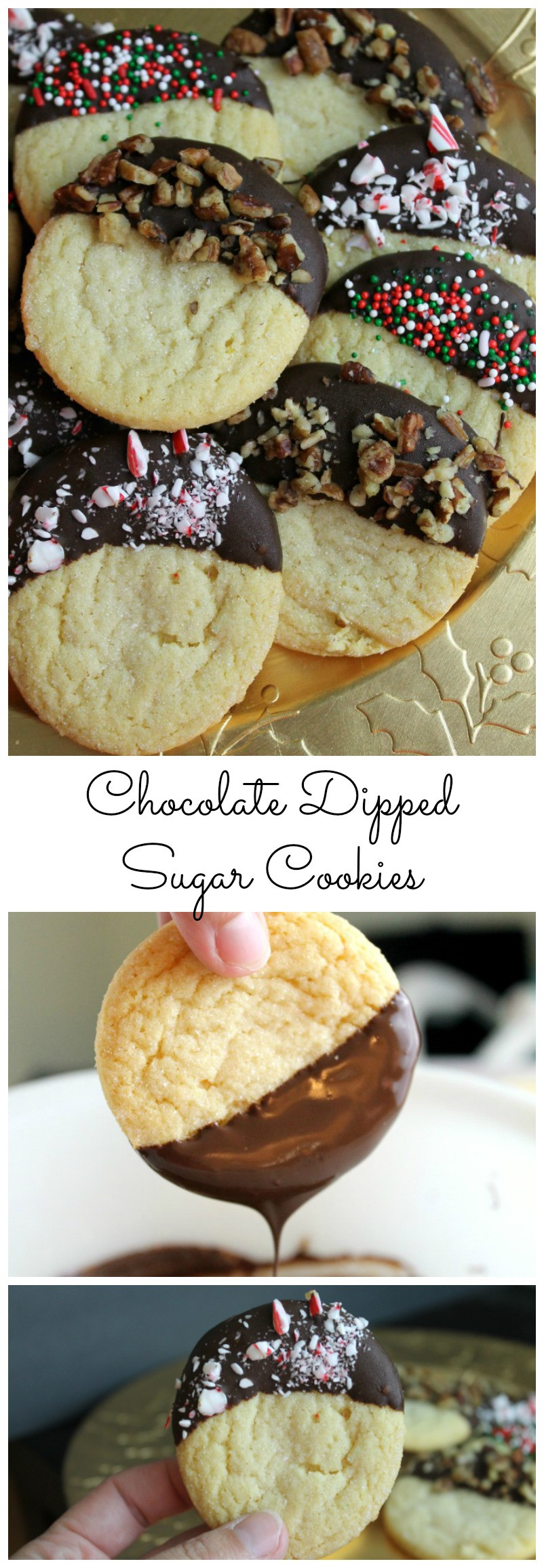 Dipped Sugar Cookies
 Chocolate Dipped Sugar Cookies Recipe