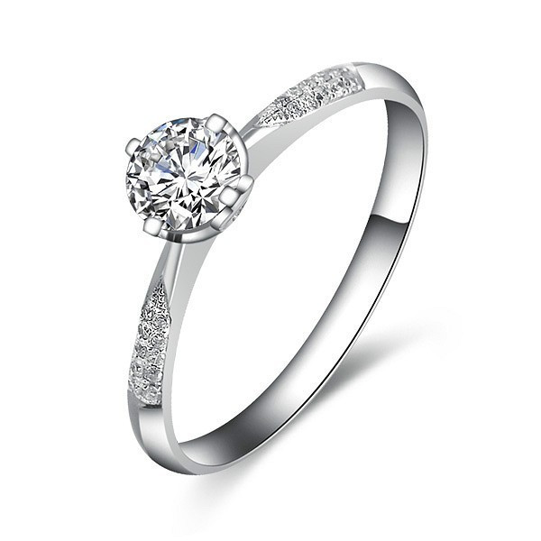 Discount Diamond Rings
 Elegant Diamond Ring 0 50 Carat Round Cut Diamond on White