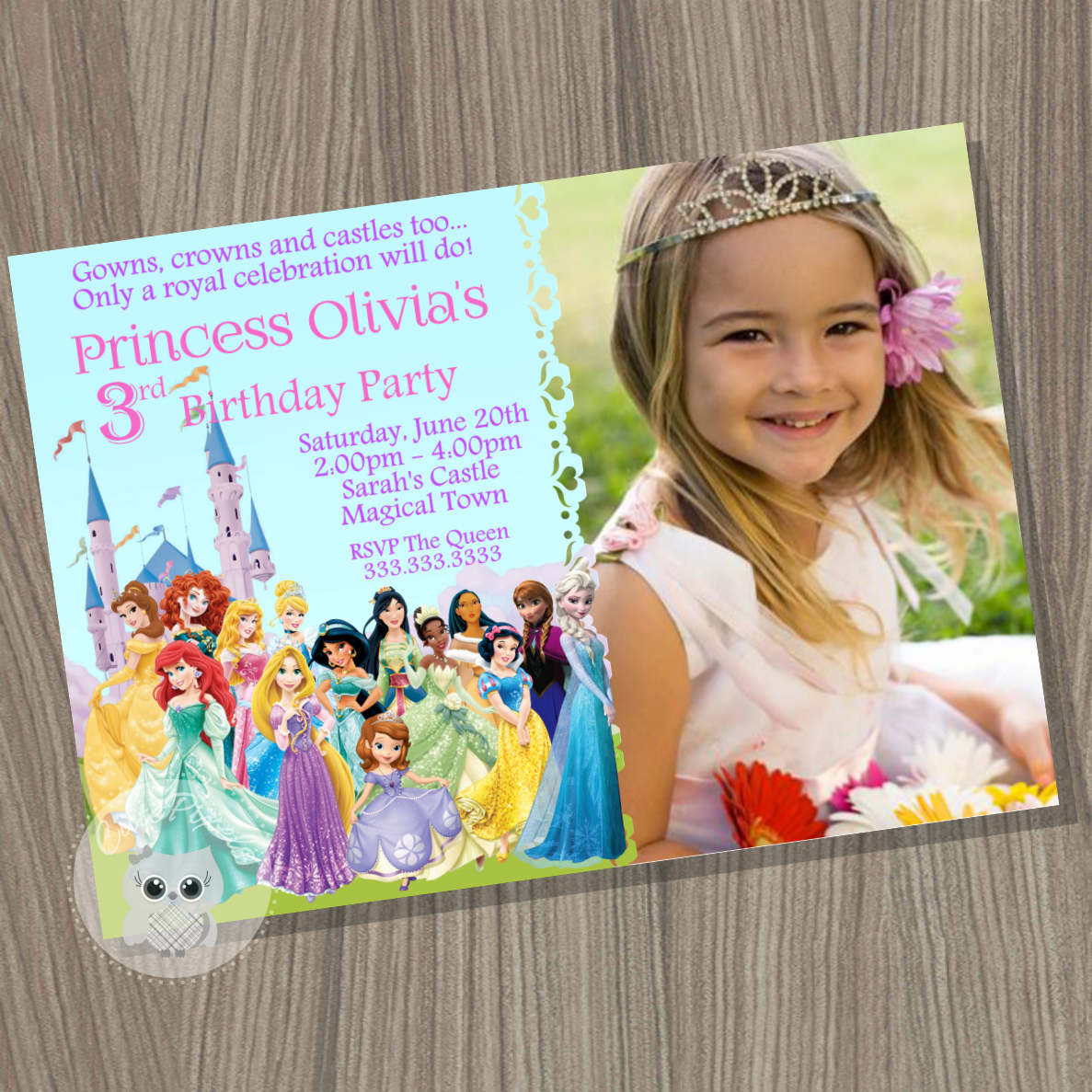 Disney Birthday Invitations
 Disney Princess Invitation Princess Birthday Invitation