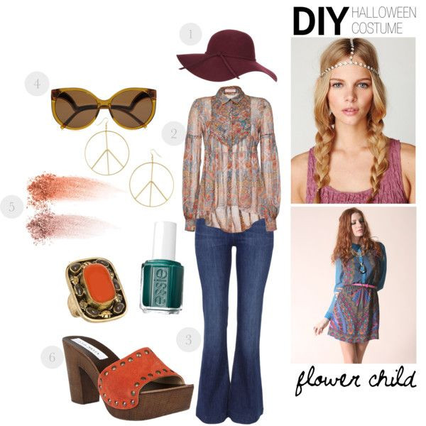 DIY 70S Costume
 "d i y halloween costume flower child" by luxieeee on