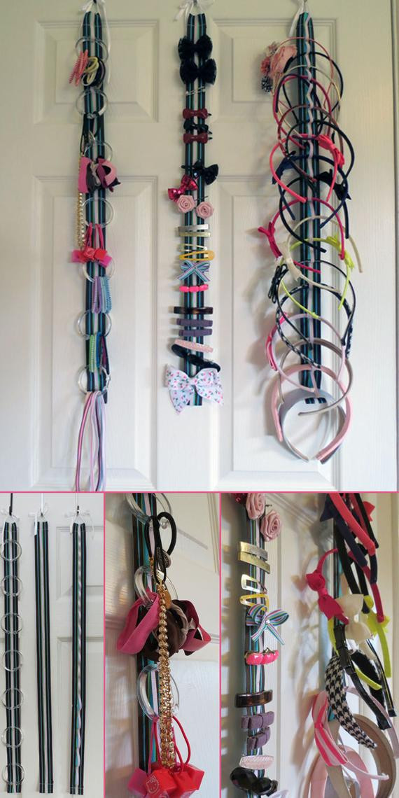 DIY Accessories Organizer
 Hair Accessory Organizer System with Elastic Hair Elastics