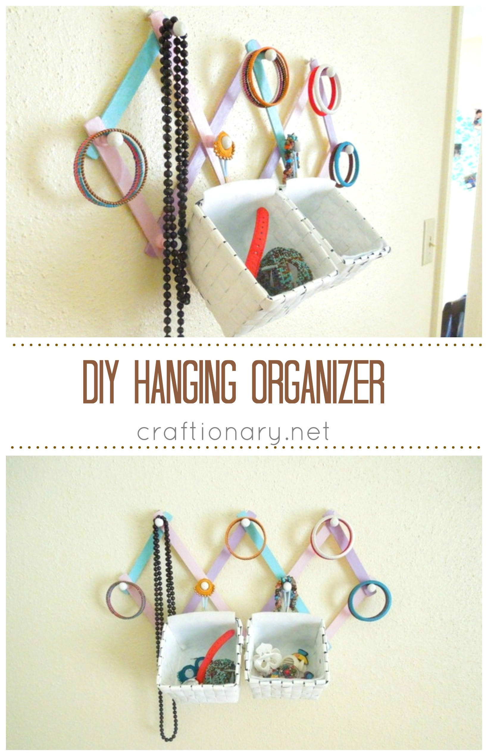 DIY Accessories Organizer
 DIY Hanging organizer jewelry and accessory Craftionary