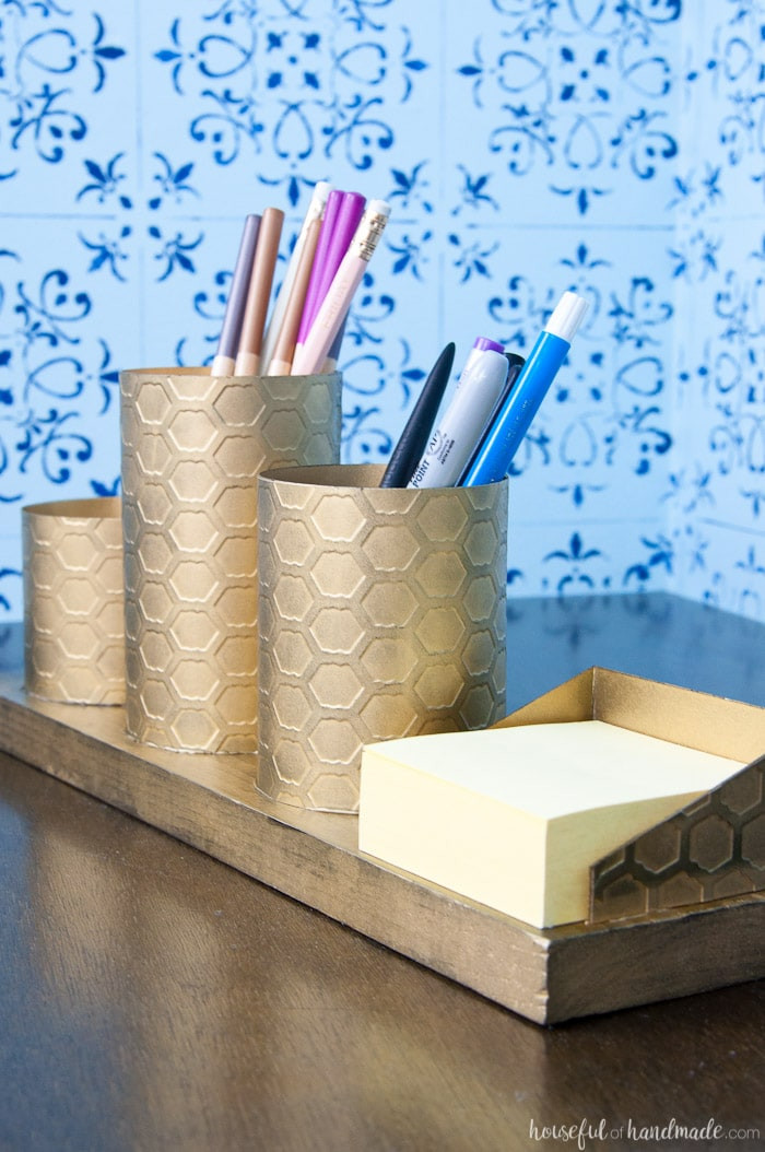 DIY Accessories Organizer
 DIY Desk Organizer with Painted Brass a Houseful of Handmade