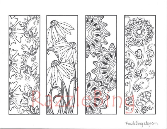 DIY Adult Coloring Book
 DIY Bookmark Printable Coloring Page Zentangle inspired