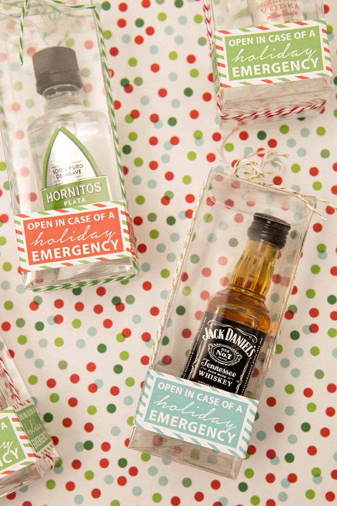 DIY Alcohol Gifts
 Adorable DIY "In Case of Emergency" Mini Alcohol Gifts