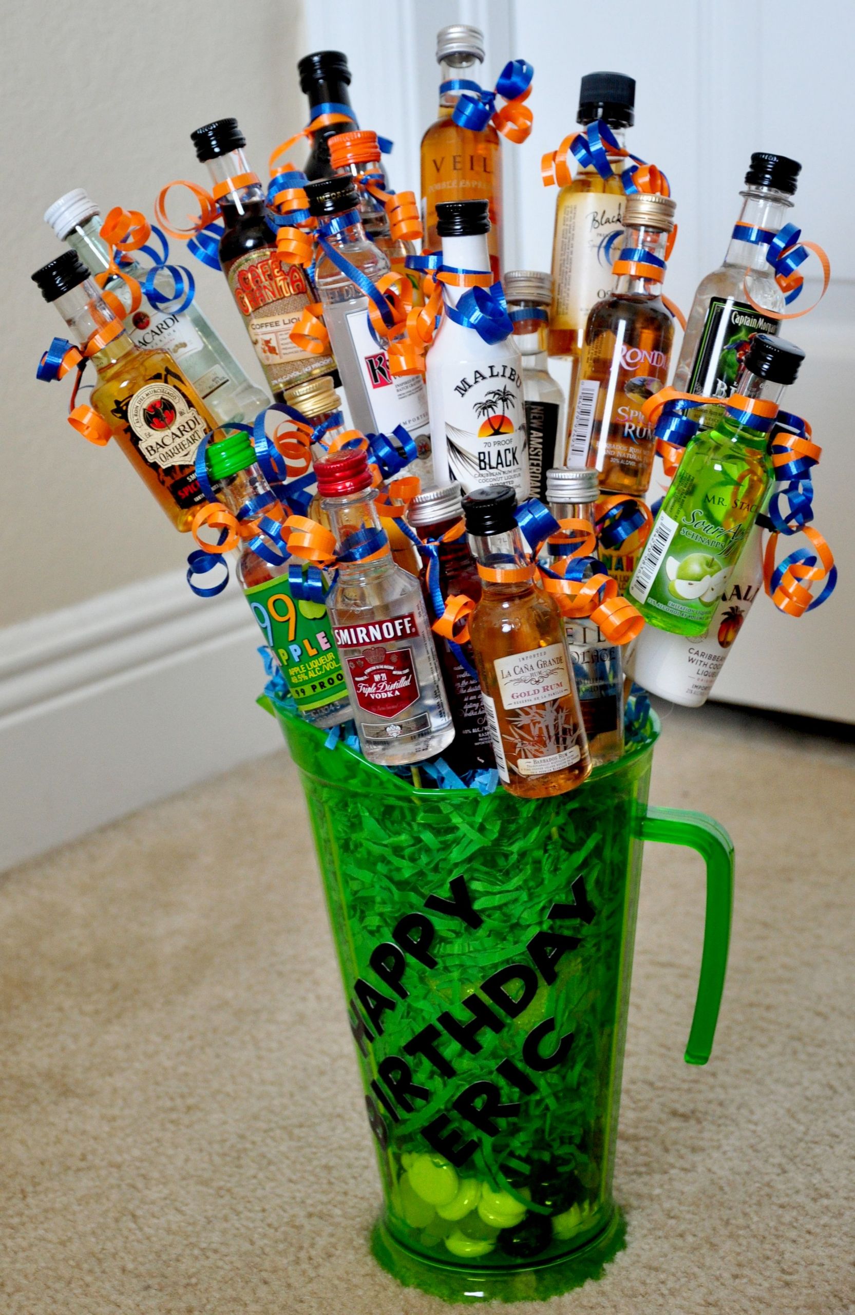DIY Alcohol Gifts
 Birthday Booze Bouquet