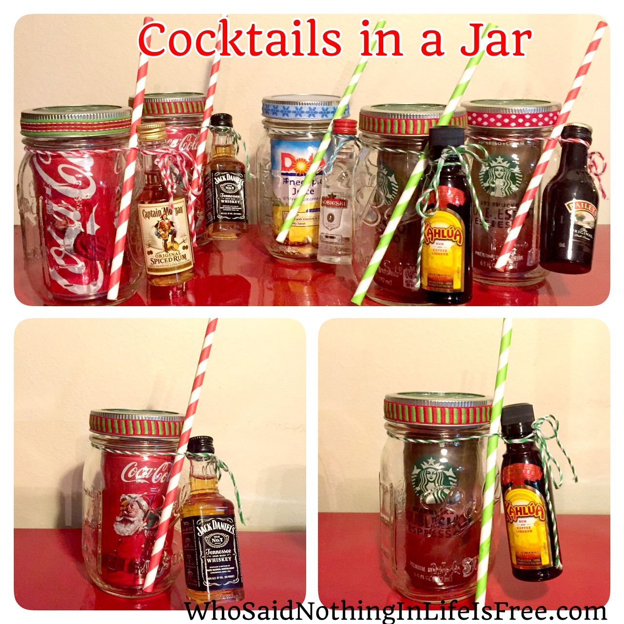 DIY Alcohol Gifts
 DIY Holiday Gift Idea Cocktails in a Jar Who Said