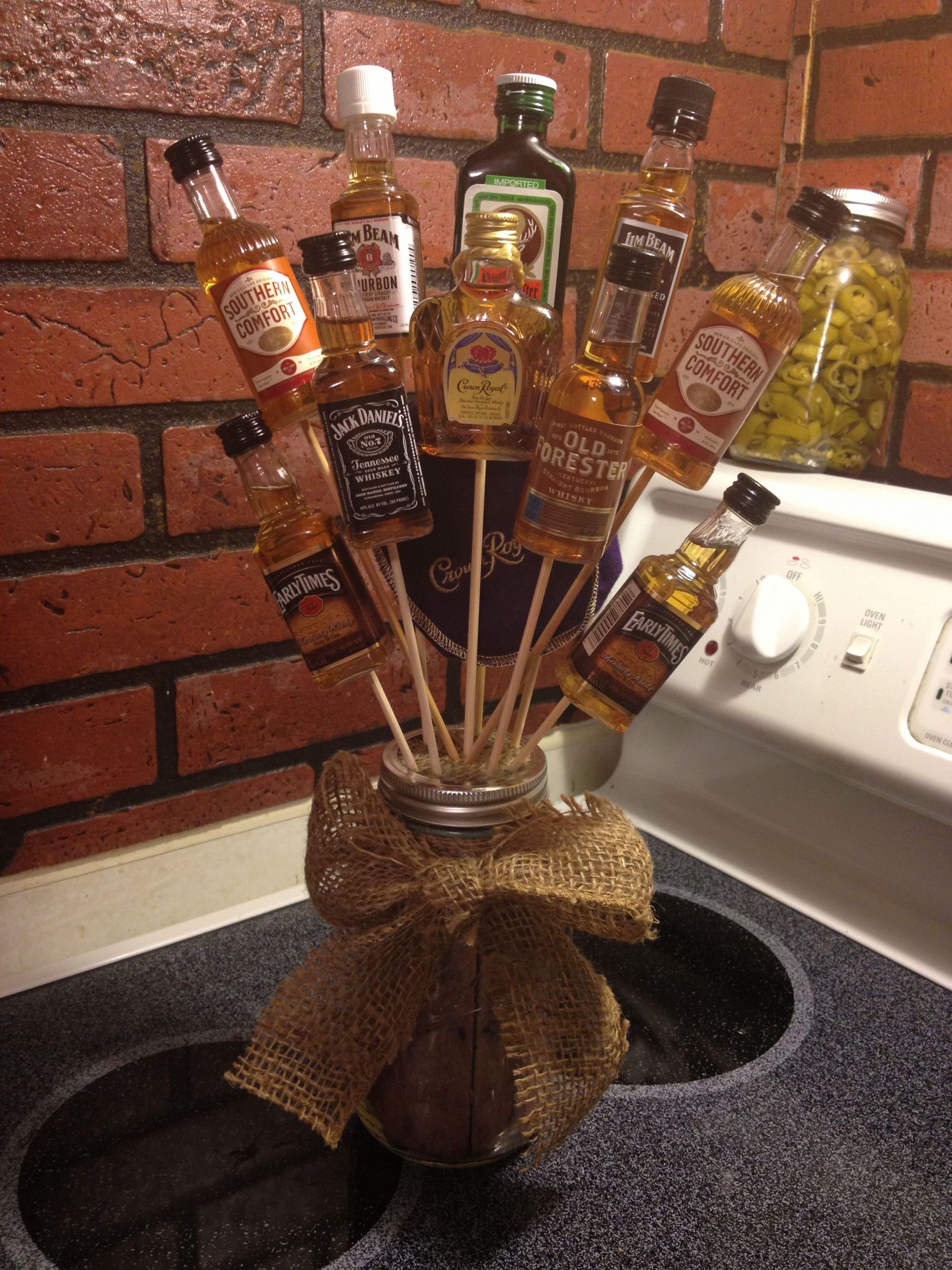 DIY Alcohol Gifts
 Burlap Alcohol Bouquet … With images