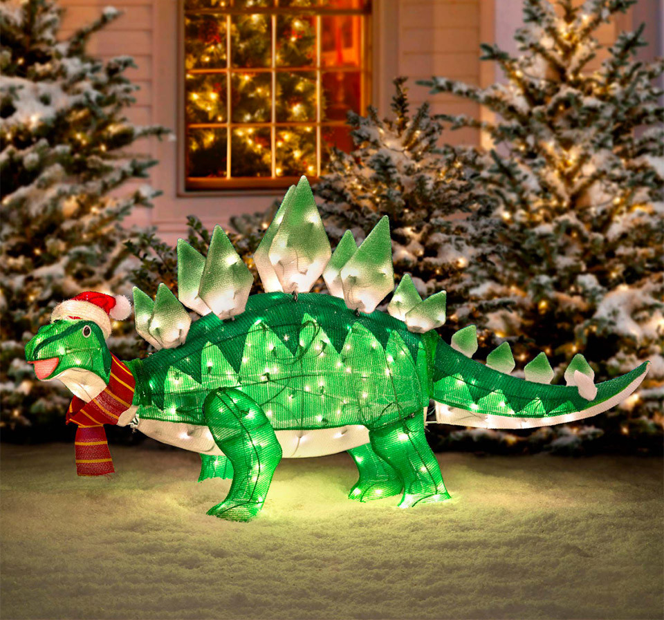 DIY Animated Christmas Decorations
 Light up Animated Dinosaur Christmas Lawn Ornament