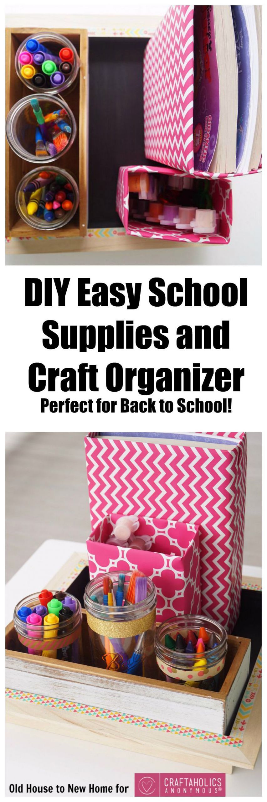 DIY Art Supply Organizer
 Back to School Supplies Organizer