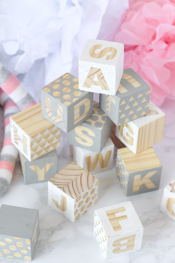 DIY Baby Blocks For Shower
 Wooden Baby Blocks Babyshower Craft DIY Pure Sweet Joy